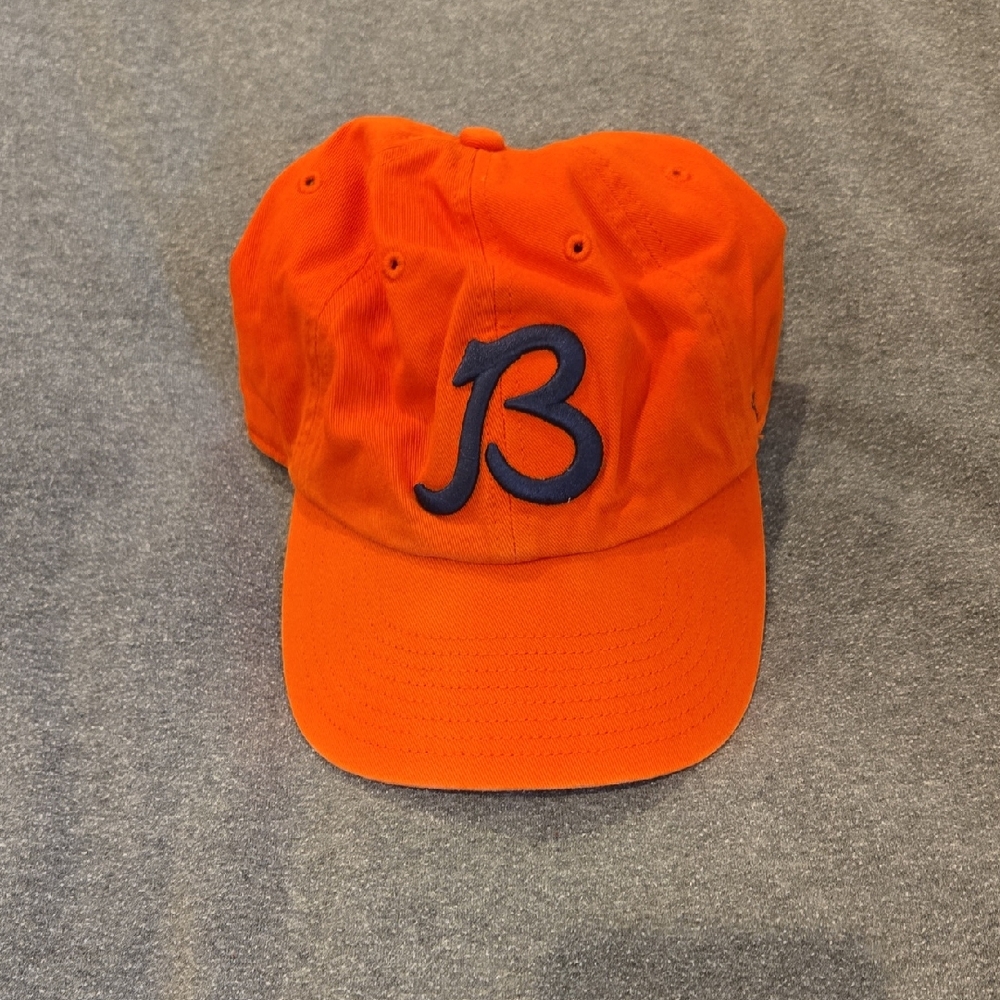 47 Bright Orange Cap with Blue Embroidery